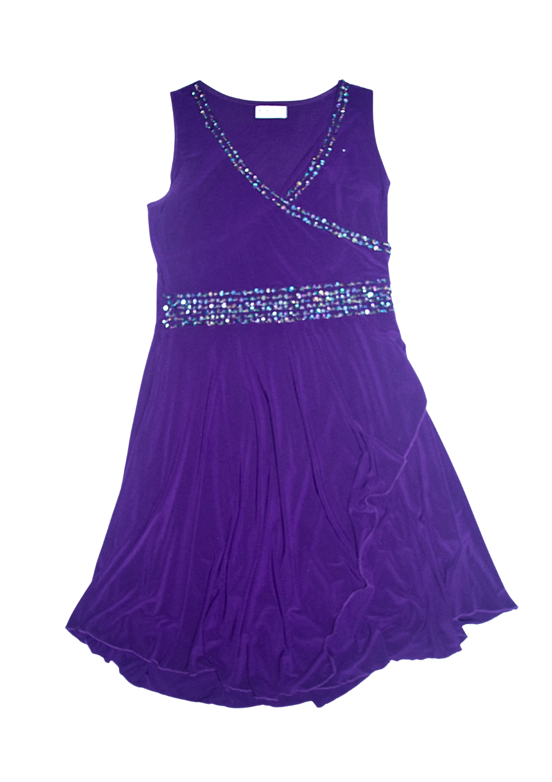 Deep Purple Floaty Twilight Diamanté Sequin Dress