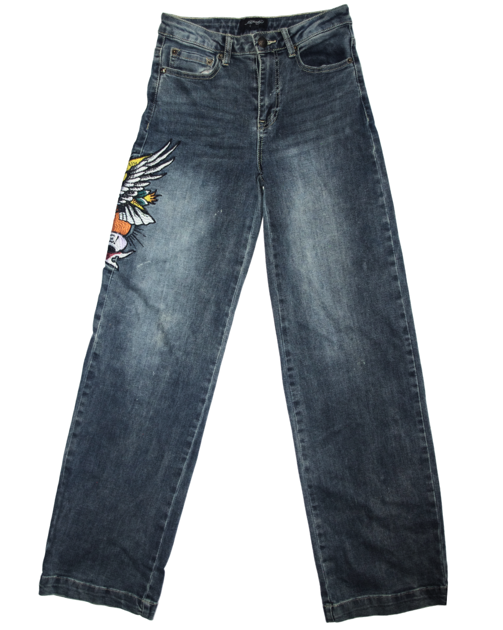 Ed Hardy Eagle Graphic Wide Leg Jeans