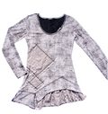 90s Grunge Grey Patchwork Layered Top