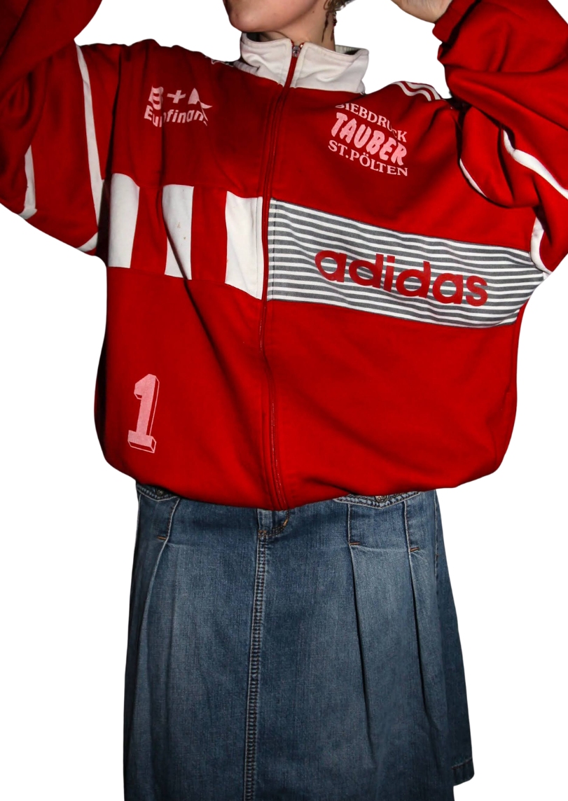 90s Vintage Red Adidas Track Jacket