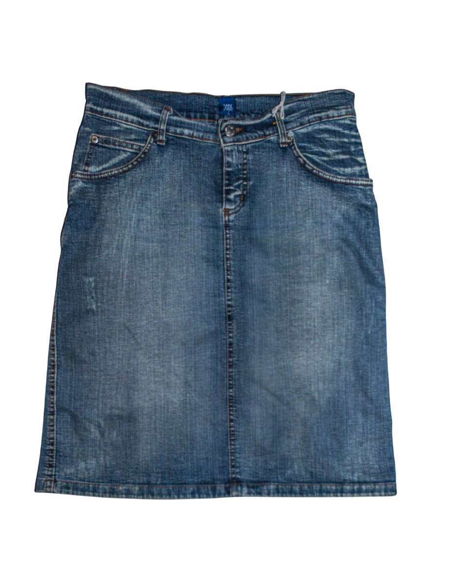 Straight Denim OOPS Midi Skirt