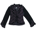 Black and Pink Dramatic Ruffle Top Long Sleeve