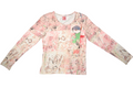 Aventures Des Toiles Pink Graphic Faded Long Sleeve Top