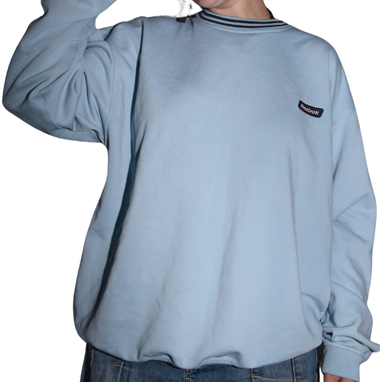 Blue Reebok Crewneck Sweatshirt with Navy Detailing