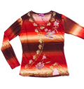 Hippie Red and Brown Gradient Floral Sparkly top