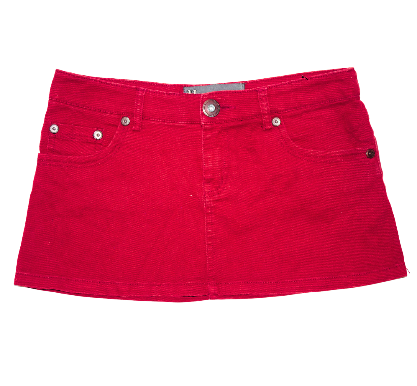 Red Y2K Micro Denim Mini skirt