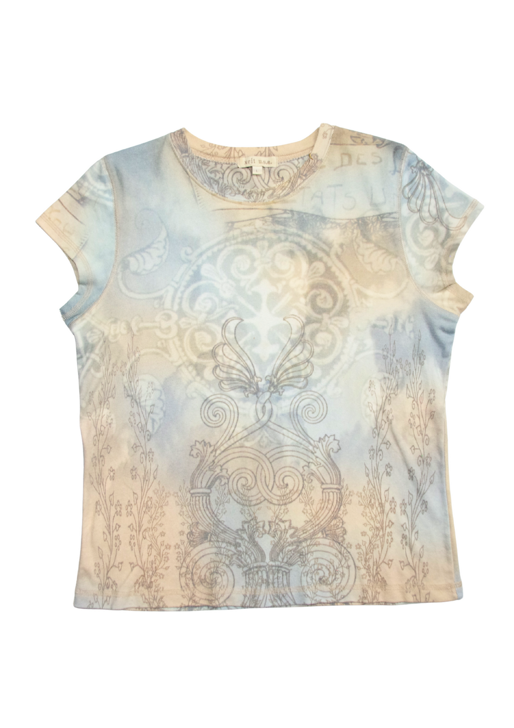 Y2K Pastel Tattoo Print High Neck T-Shirt
