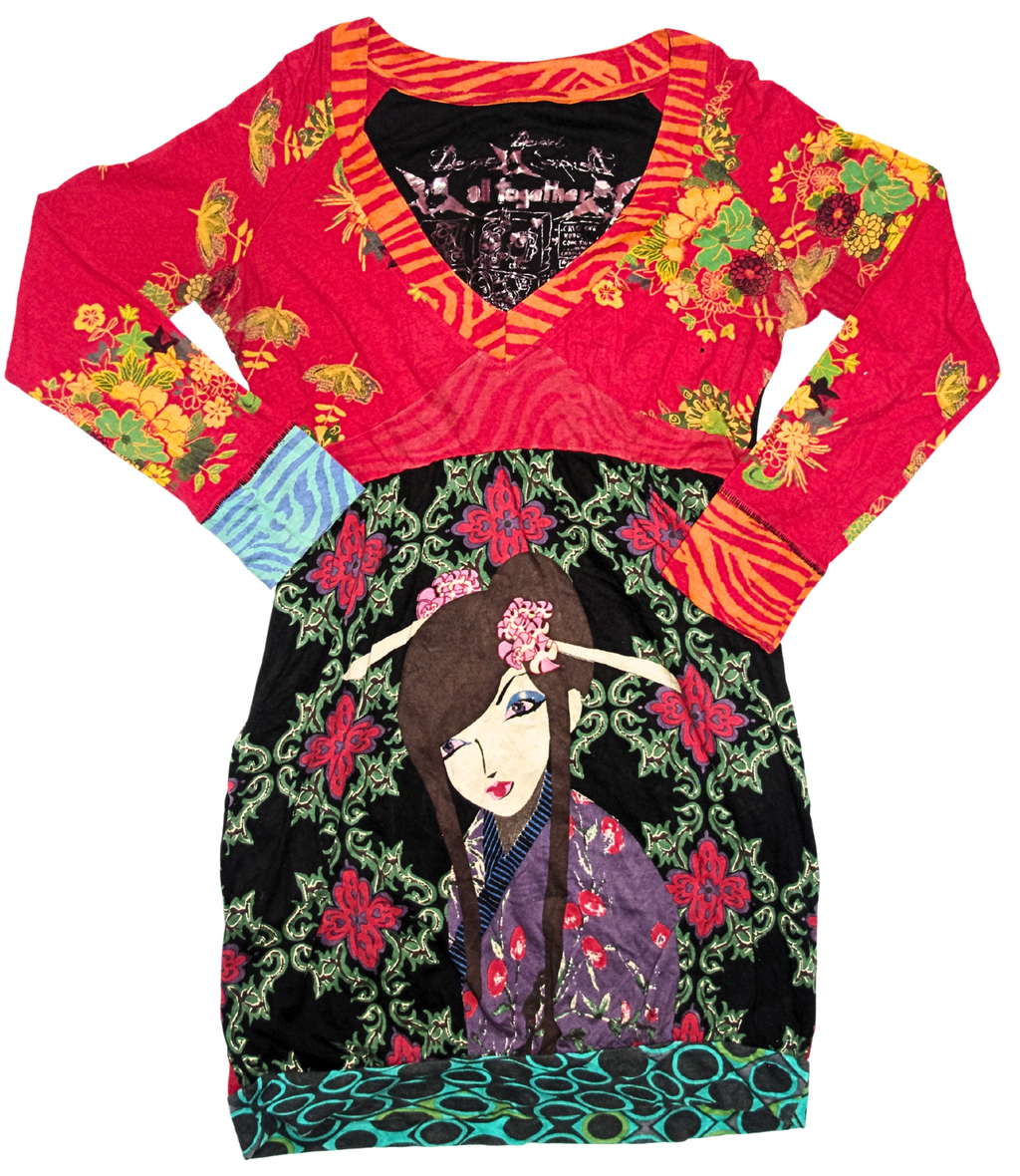 Desigual Japenese Style Graphic Print Dress