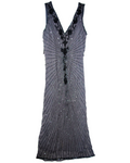 Grey and Black Beaded and Sequin Maxi Dress
