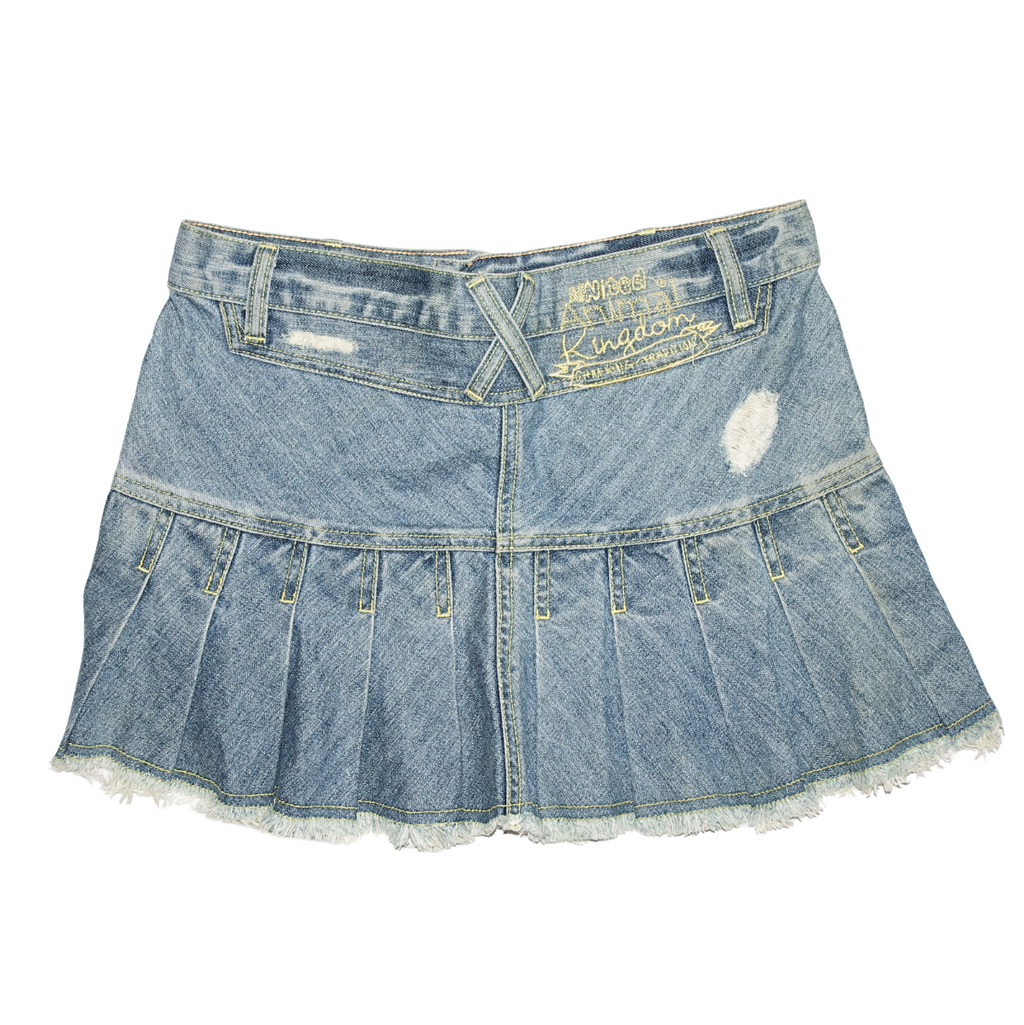 Y2K Animal Distressed Denim Mini Skirt