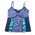 Blue Patterned Panelled Cami Top