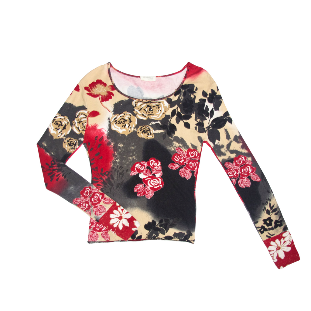 Vintage 90s Bonita Floral Collage Top