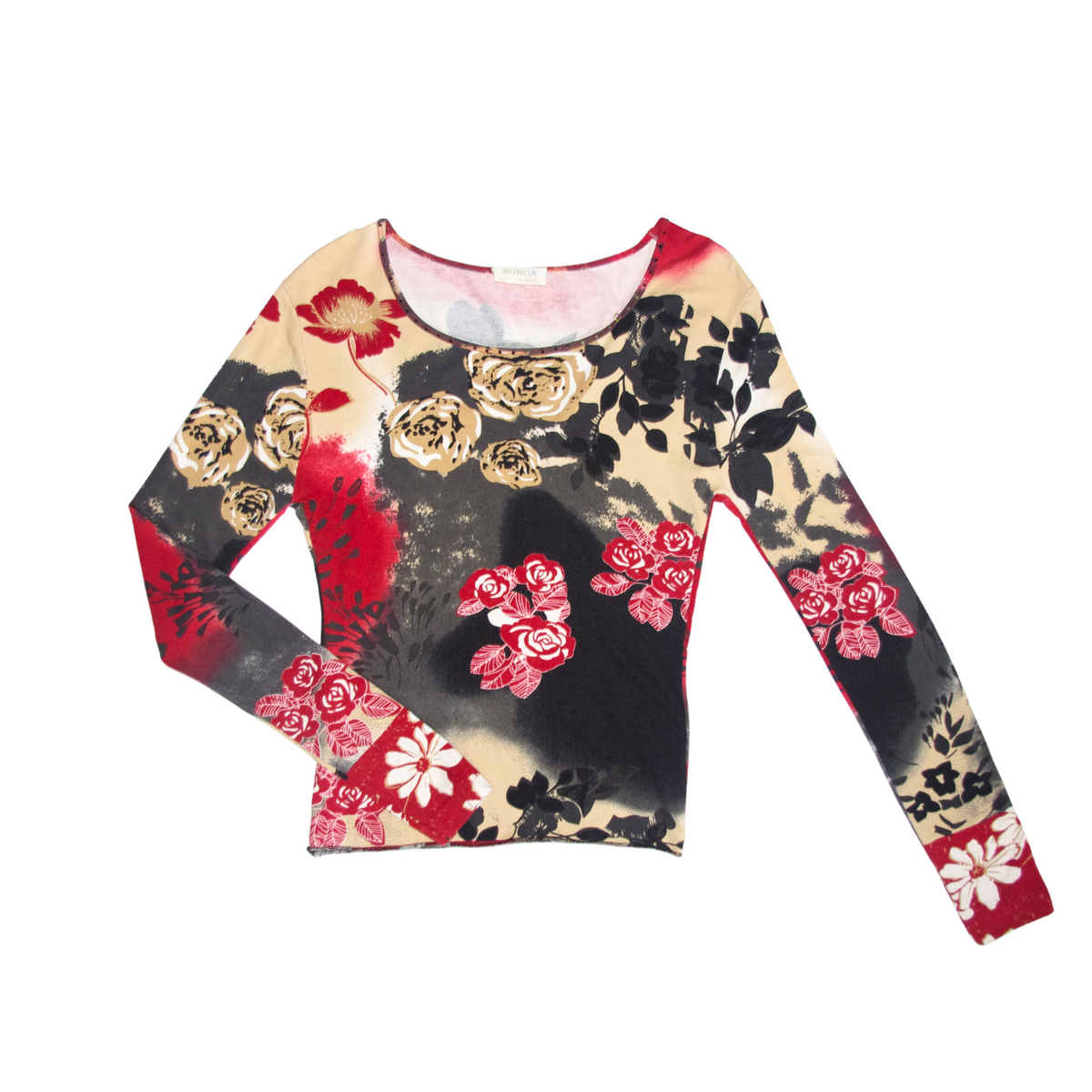 Vintage 90s Bonita Floral Collage Top