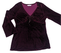 Witchy Velvet dark Purple V Neck Floaty top