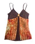 Brown and Orange Hippie Print Sparkly Cami