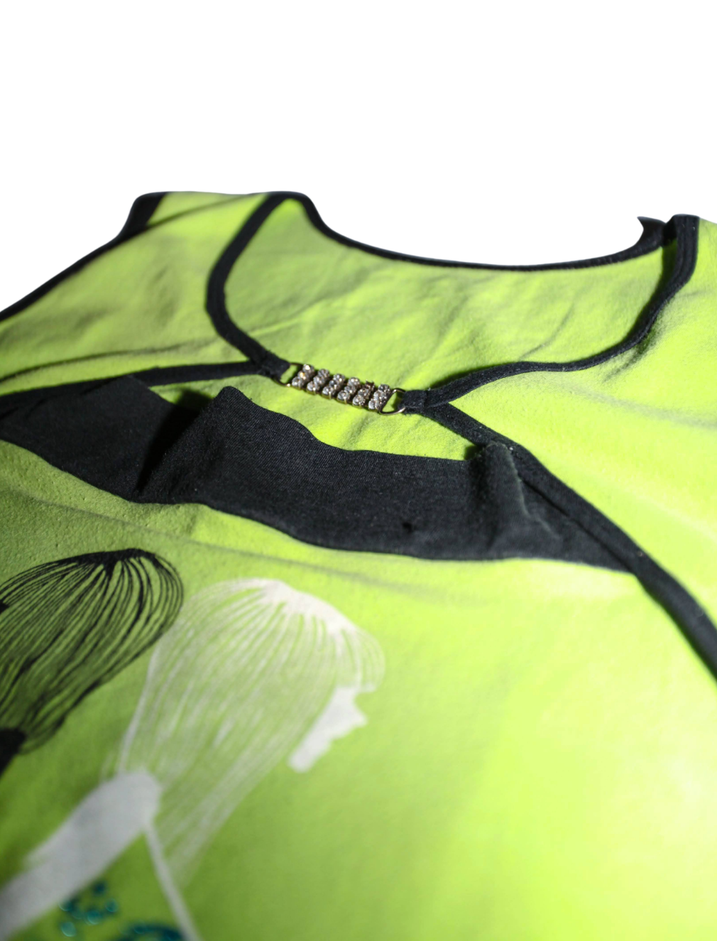 Y2K Lime Green Cut-Out Graphic Top