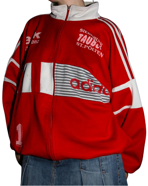 90s Vintage Red Adidas Track Jacket