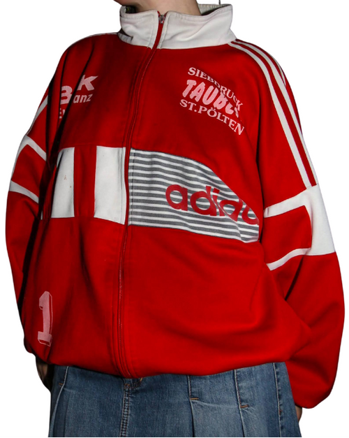 90s Vintage Red Adidas Track Jacket