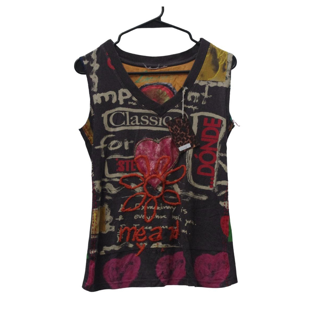 Sleeveless Multi colour Desigual top with stitched detailing