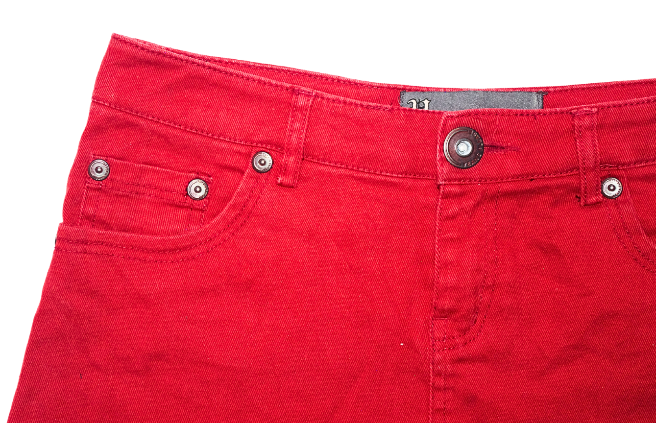 Red Y2K Micro Denim Mini skirt