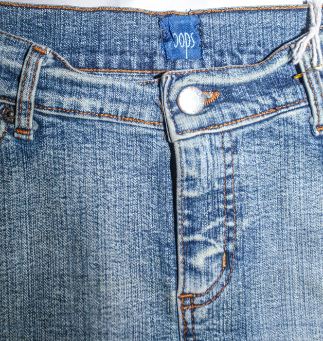 Straight Denim OOPS Midi Skirt