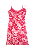 Red Floral Midi Dress with Lace Detailing