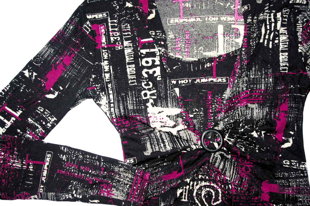 Y2K Gerry Weber Graphic Buckle/Ring Detail Top