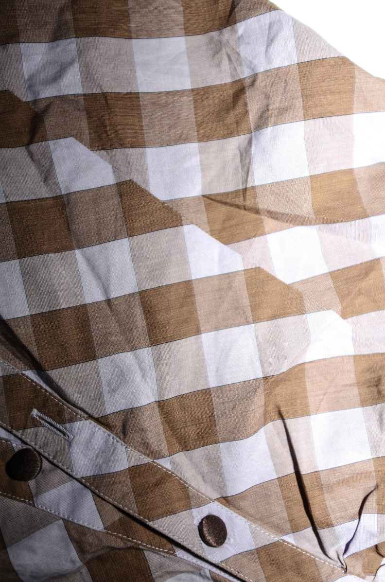 Purple Grey Check short Sleeve Shirt / Blouse