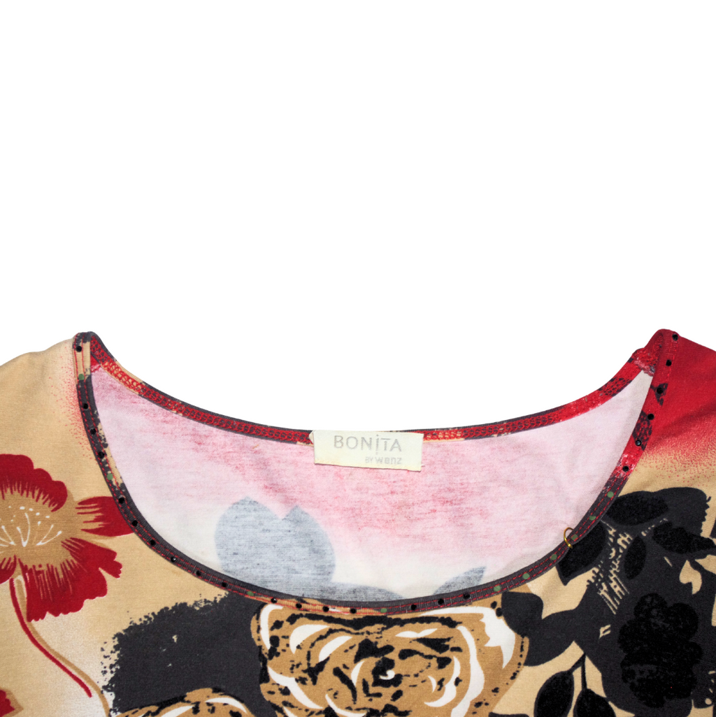 Vintage 90s Bonita Floral Collage Top