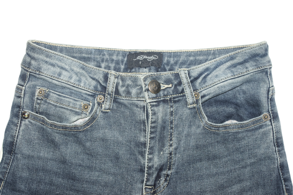 Ed Hardy Eagle Graphic Wide Leg Jeans