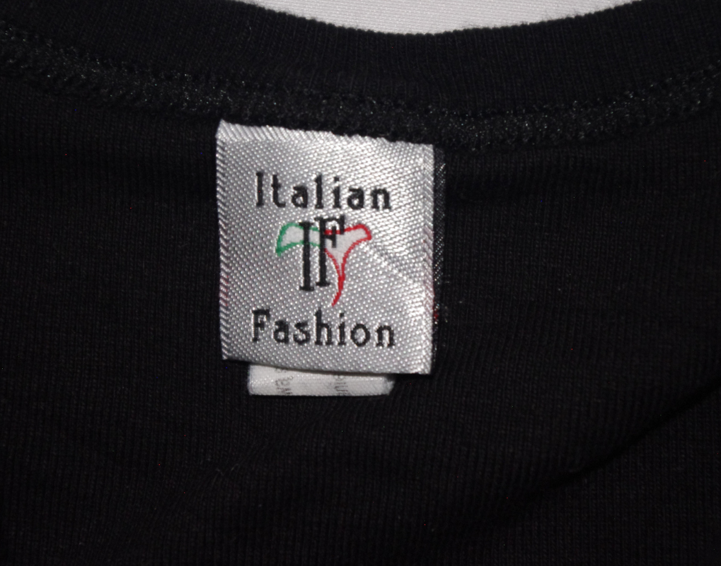 Black Embroided 90s Italian Vintage Tank top