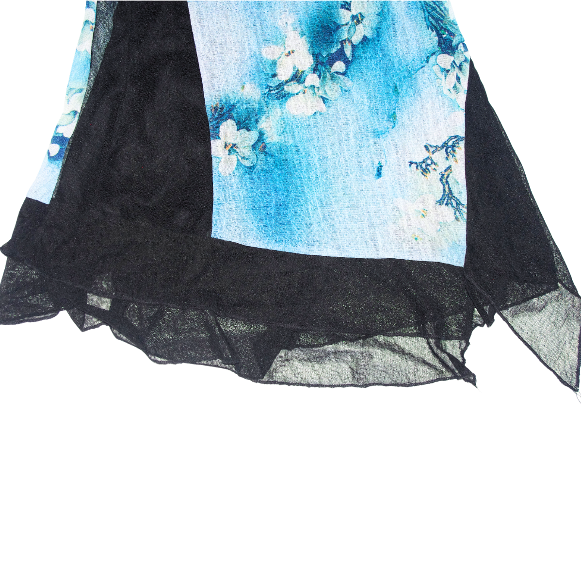 Blue and Black Mesh Patchwork Grunge 90s Dress