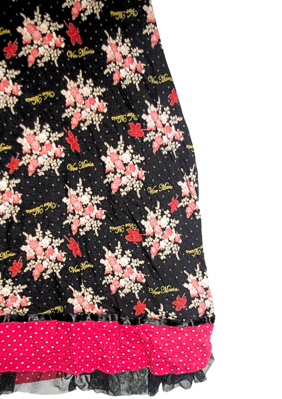 Late '90s  Ditsy Floral Lace Trim Tie Strap Dress