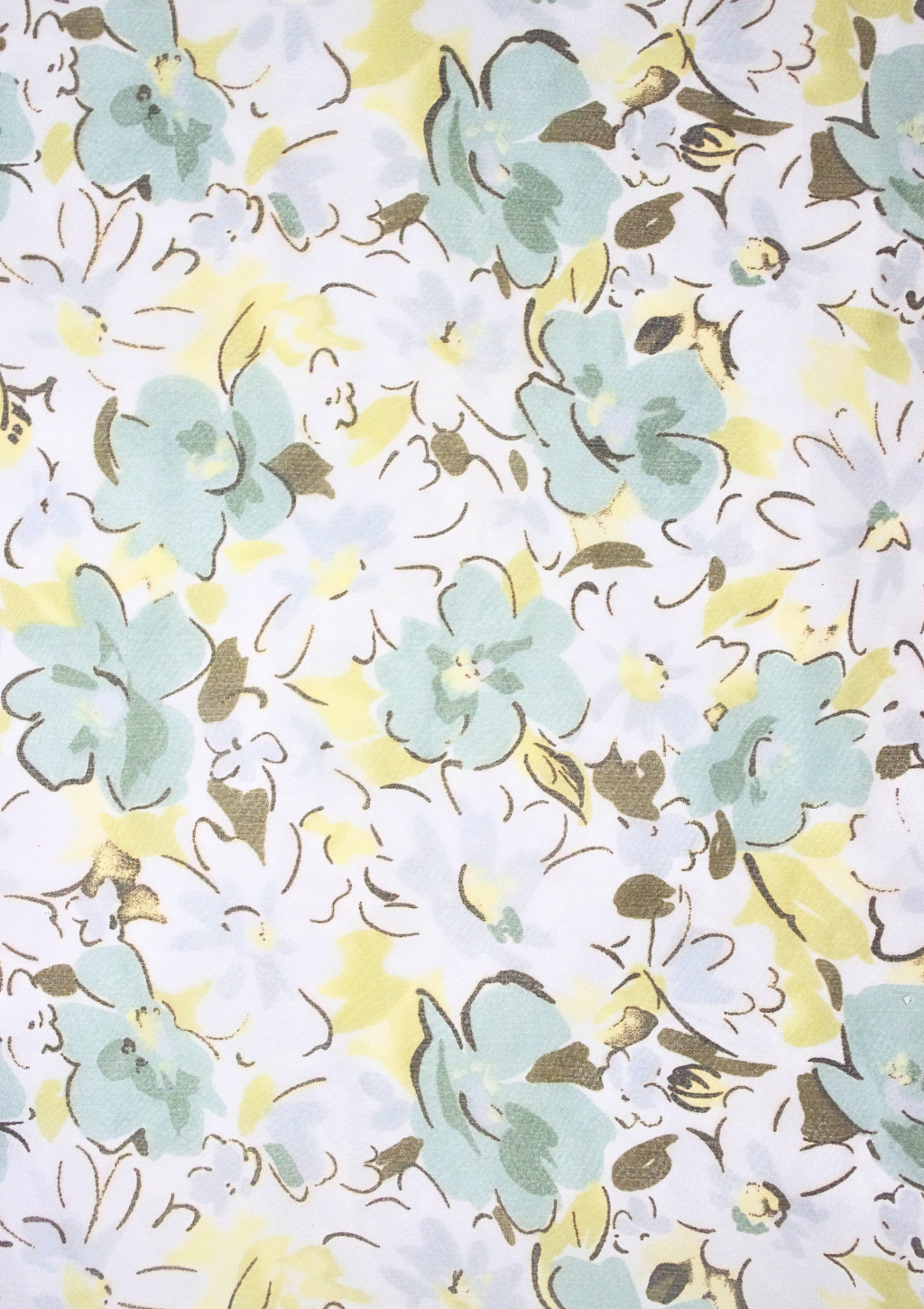 White Floral Y2K Midi Skirt with Green and Yellow Detailing