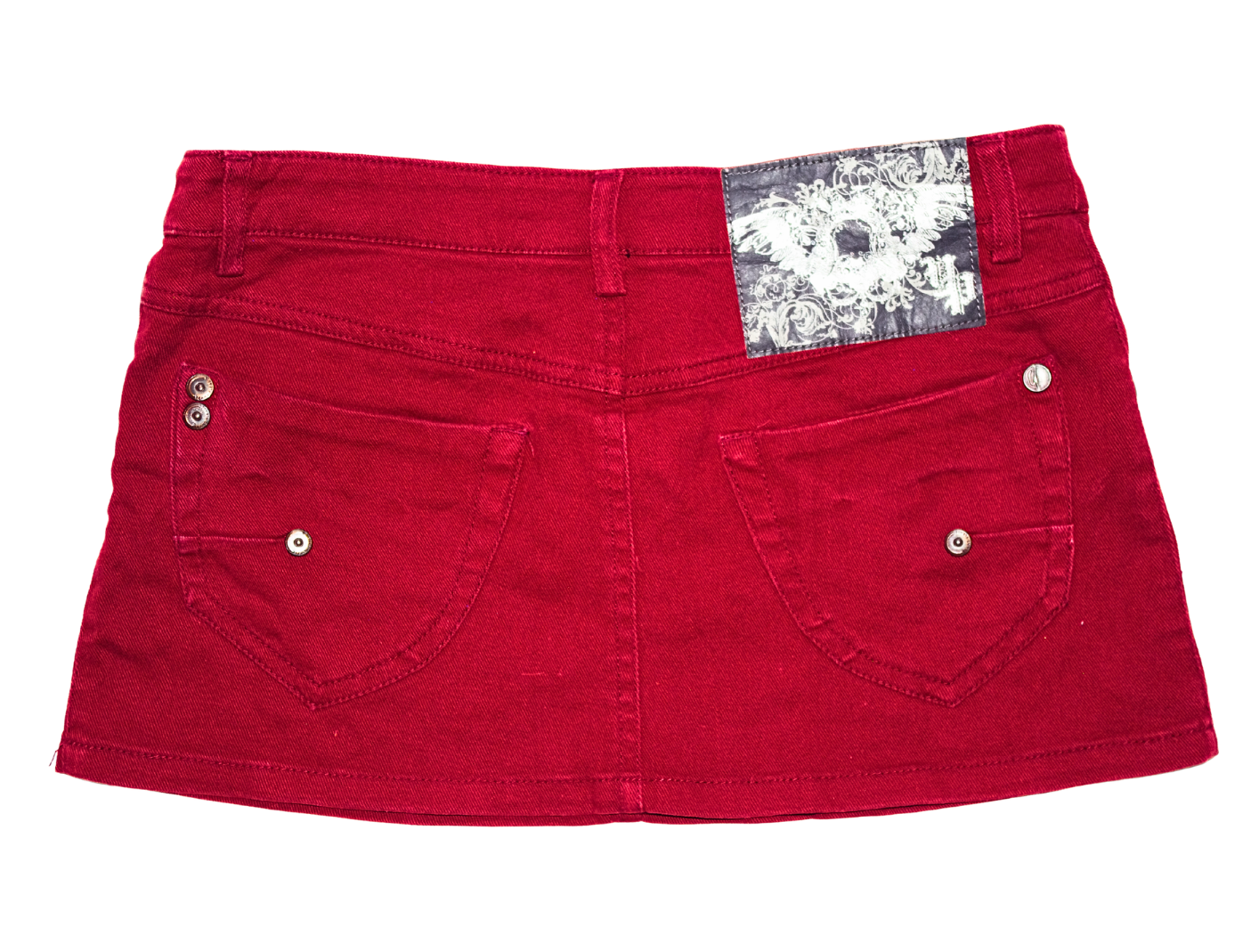 Red Y2K Micro Denim Mini skirt