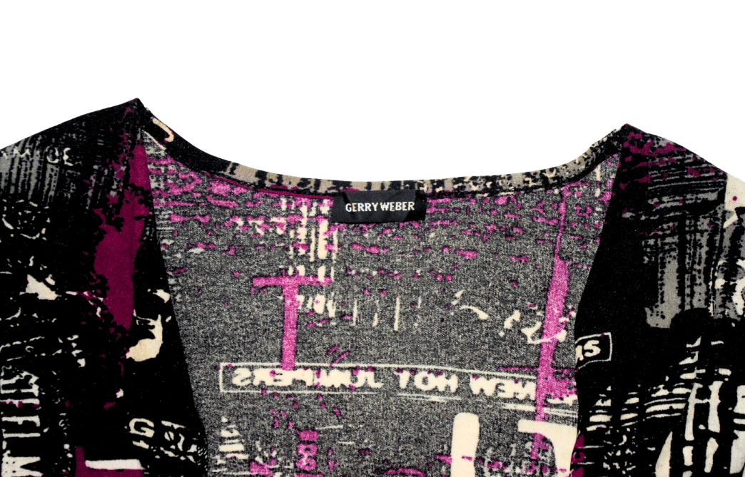 Y2K Gerry Weber Graphic Buckle/Ring Detail Top