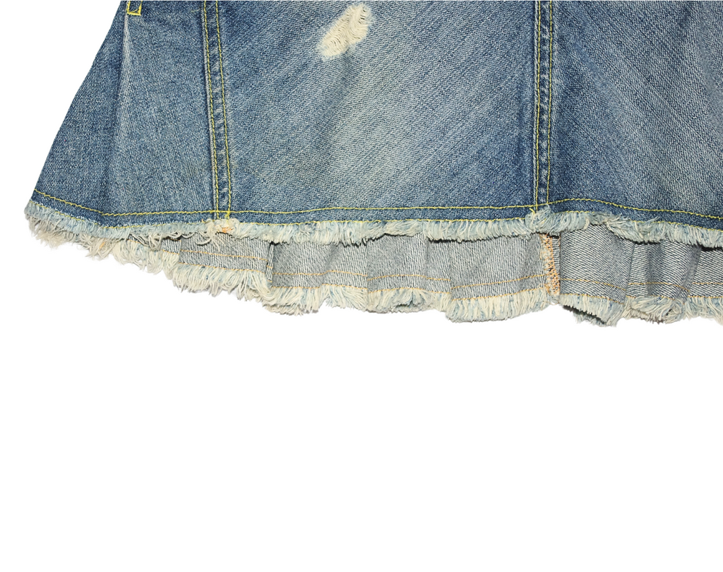 Y2K Animal Distressed Denim Mini Skirt