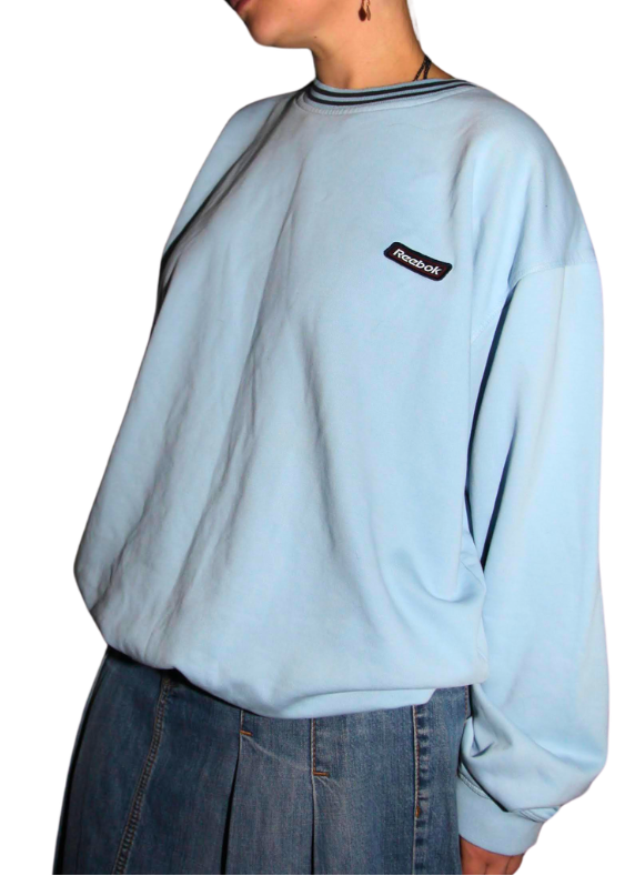 Blue Reebok Crewneck Sweatshirt with Navy Detailing