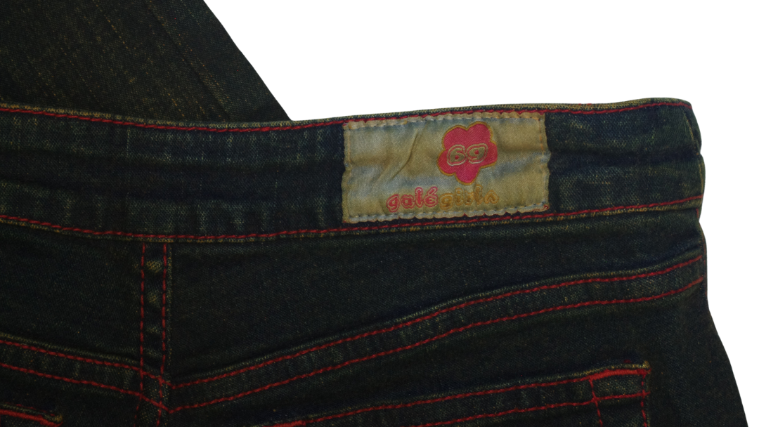 Green Tinted Washed Denim Bootcut / Flared Embroidered Jeans
