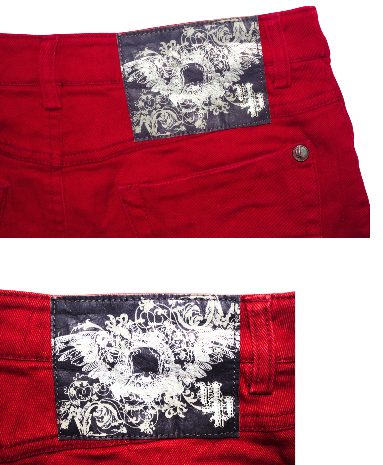 Red Y2K Micro Denim Mini skirt