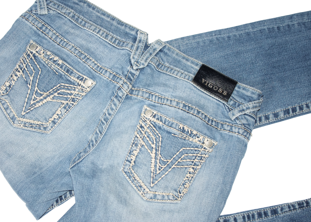 Vigoss Distressed Straight Leg Jeans