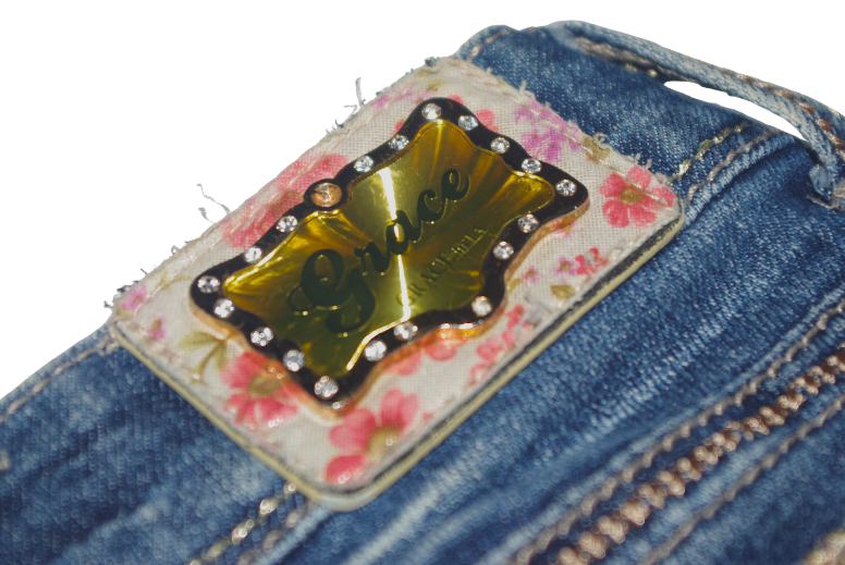 Y2K Floral Embellished Denim Capri Jeans
