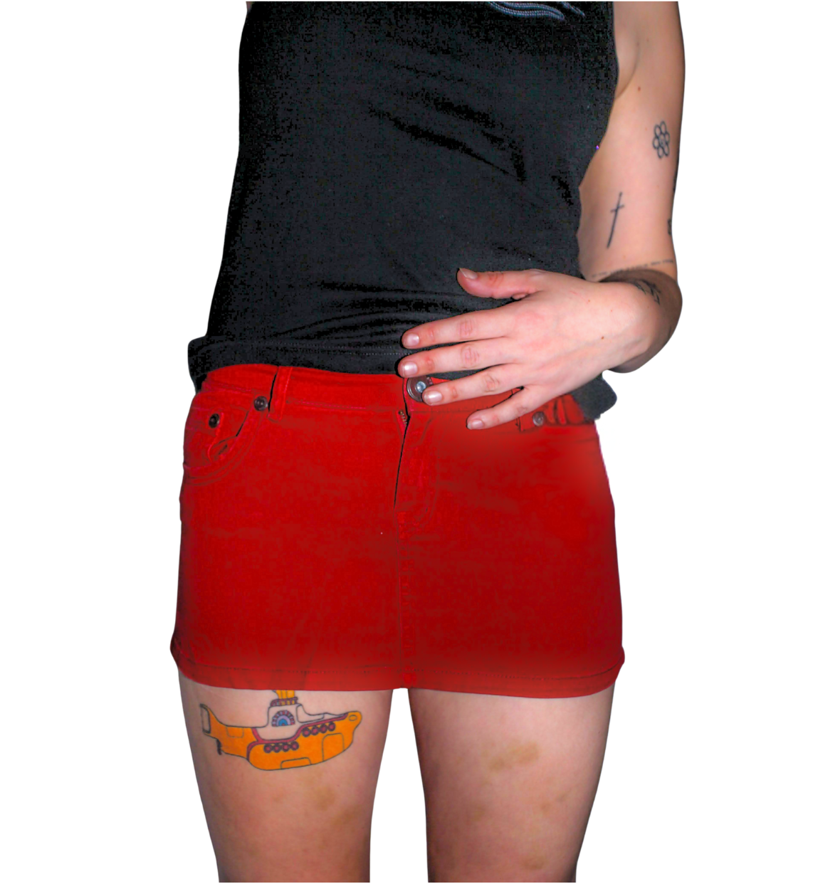Red Y2K Micro Denim Mini skirt