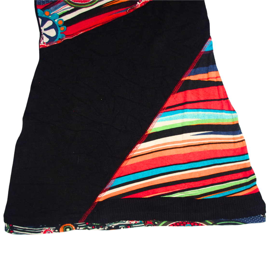 Cache Cache Black & Multi Coloured Abstract print woollen mini dress
