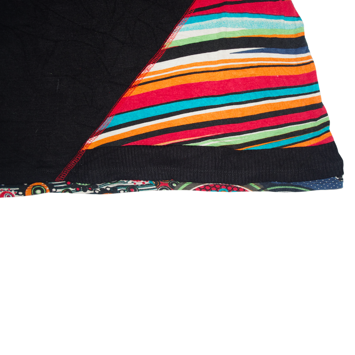 Cache Cache Black & Multi Coloured Abstract print woollen mini dress